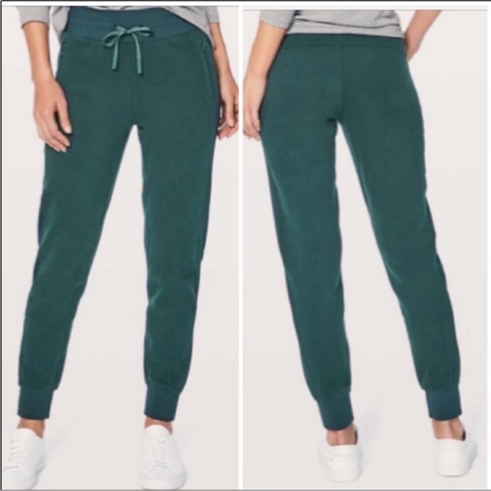 Lululemon Get Going Jogger Pants Cotton Submarine Teal Color Size 10 Women’s - Picture 2 of 4
